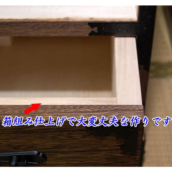 桐たんす  焼桐調うづくり牡丹ハイチェスト 桐タンス 桐たんす 桐箪笥 6段 時代仕上げ 肥前桐民芸桐箪笥 桐ダンス 和家具 日本製 着物W100×D44×H118.5cmの画像