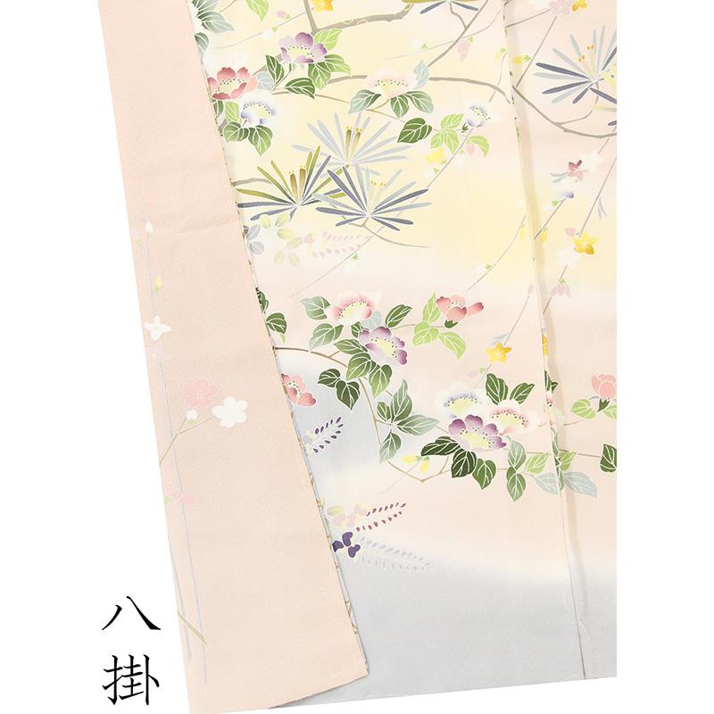 ※記念感謝祭【仕立無料】京友禅工芸作家松本健一先生作☆垣根四季花加賀手描き特撰上品ボカシ染訪問着（10012341）の画像