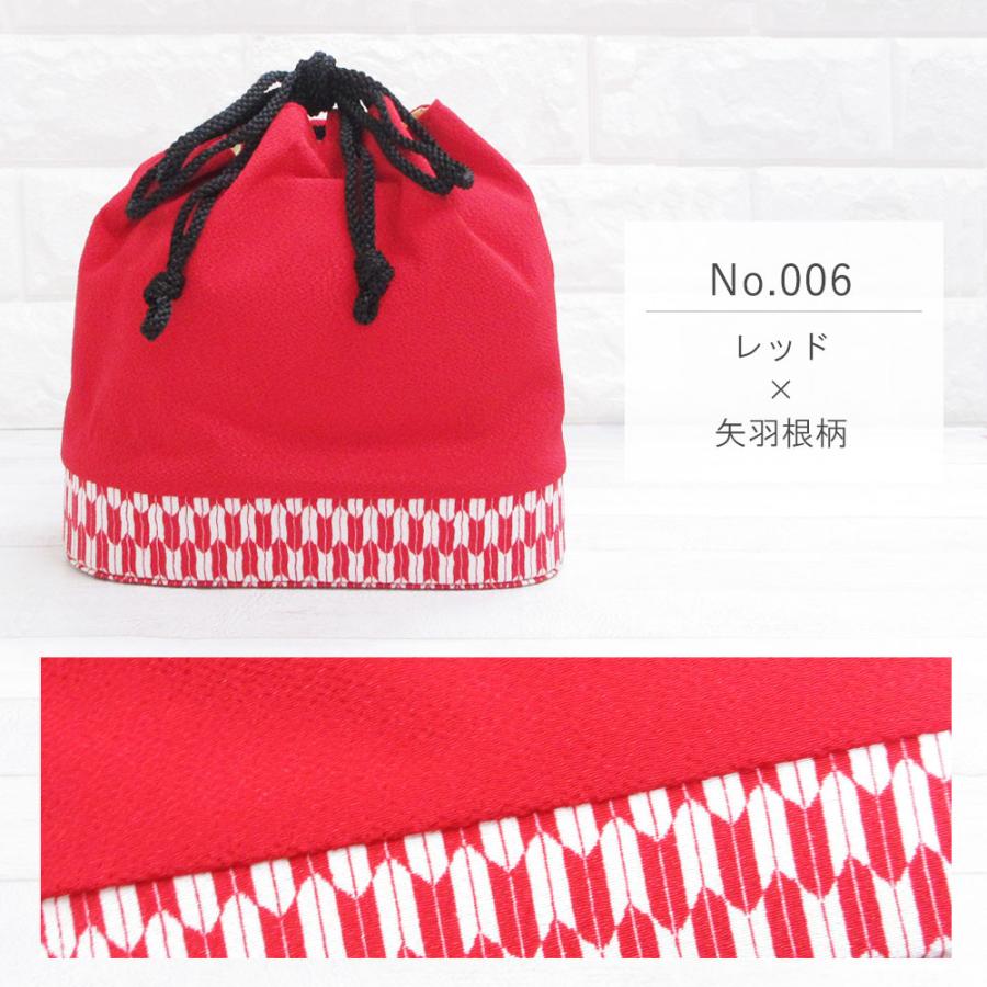 巾着バッグ 花柄 和柄 ちりめん 巾着 和装 着物 和装小物