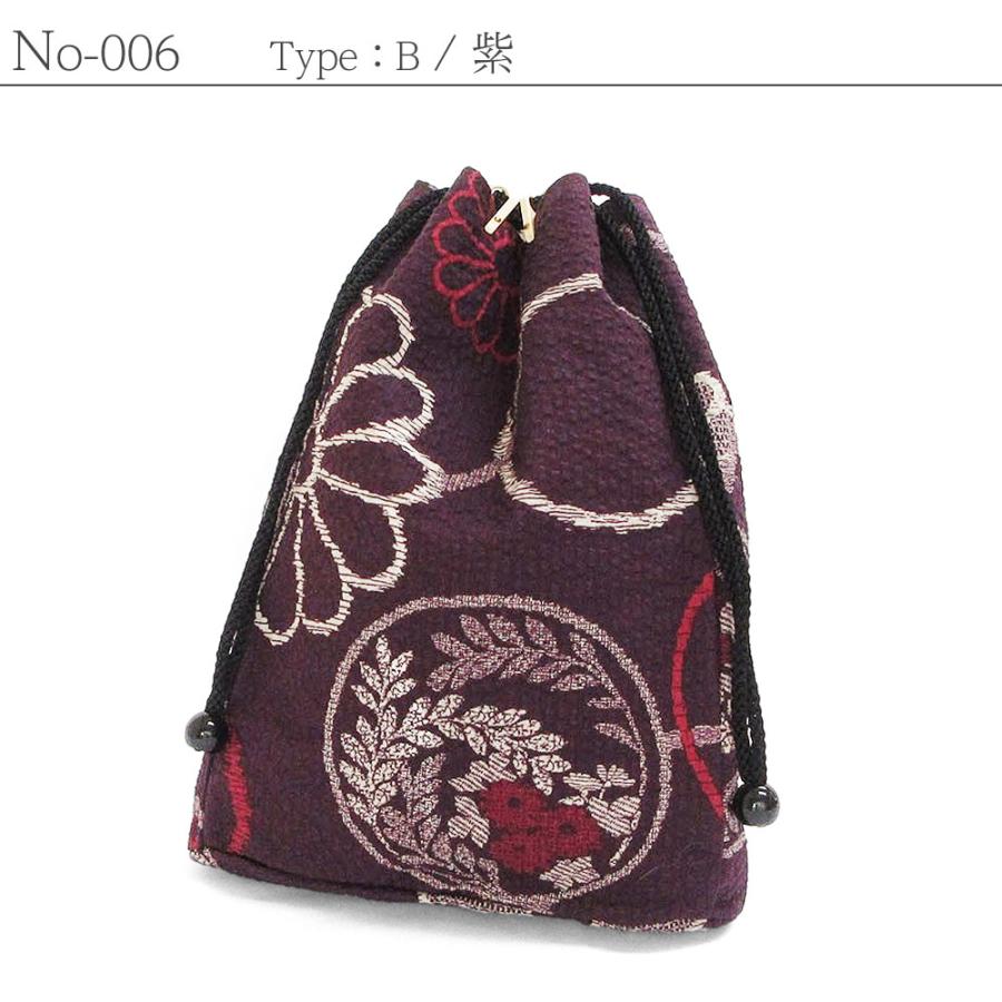 1枚までメール便送料無料】信玄袋 しじら織り 粋 合切袋 菊柄 使い