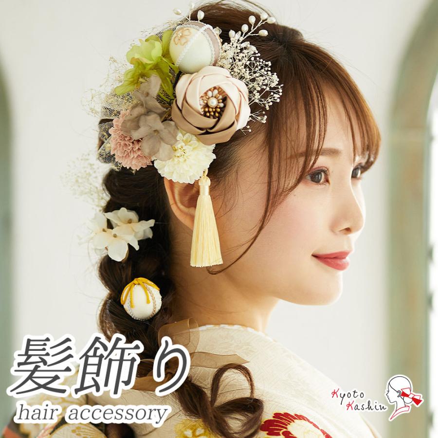 髪飾り 13点セット 成人式 振袖用 髪飾り 花 椿 ちりめん玉 水引 ちりめん Uピン 振袖 ヘアアクセサリー 和装 髪飾り アレンカ Arenca Ha 01 108 003 京都華心yahoo 店 通販 Yahoo ショッピング