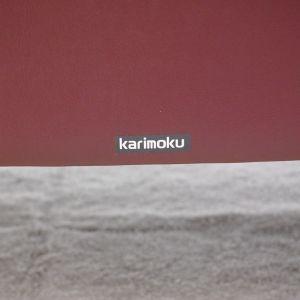 中古 極美品 カリモク ZW3703 本革 3Pソファ バーガンディレッド ネオ 