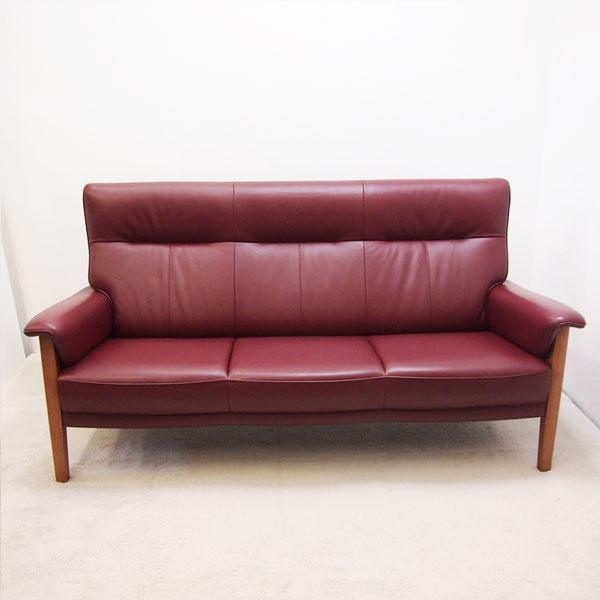 Karimoku カリモク　ヴィンテージ本革 三人掛けソファ　廃盤品 Karimoku カリモク ヴィンテージ本革 三人掛けソファ 廃盤品