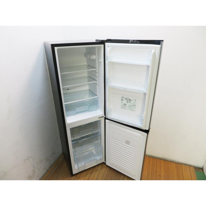 中古 一人暮らし IRIS OHYAMA 162L 2ドア冷凍冷蔵庫 2019年製 直冷式 右開き スリム KRSE-16A-BS ブラックシルバー 静音 新生活 除菌清掃済 設置場所まで (CL06)_1