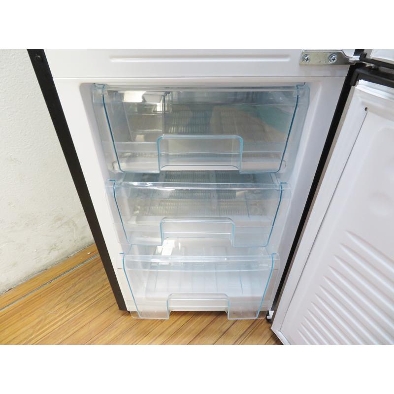 中古 一人暮らし IRIS OHYAMA 162L 2ドア冷凍冷蔵庫 2019年製 直冷式 右開き スリム KRSE-16A-BS ブラックシルバー 静音 新生活 除菌清掃済 設置場所まで (CL06)_4