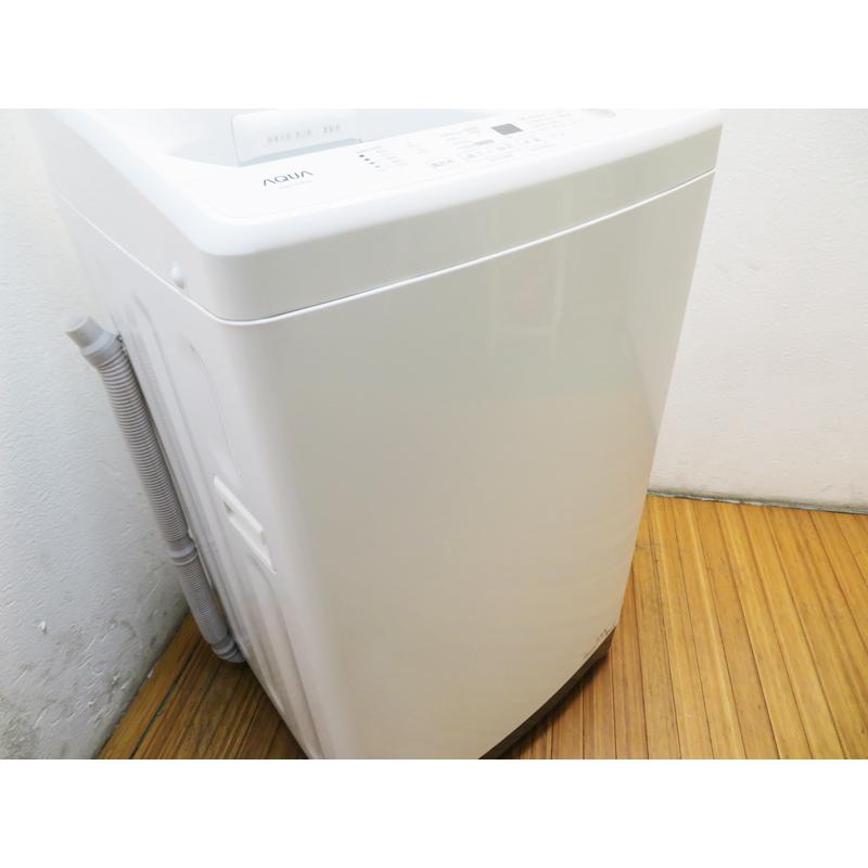 AQUA 全自動洗濯機 8.0kg AQW-V8M 2021年製 ガラストップ インバーター式