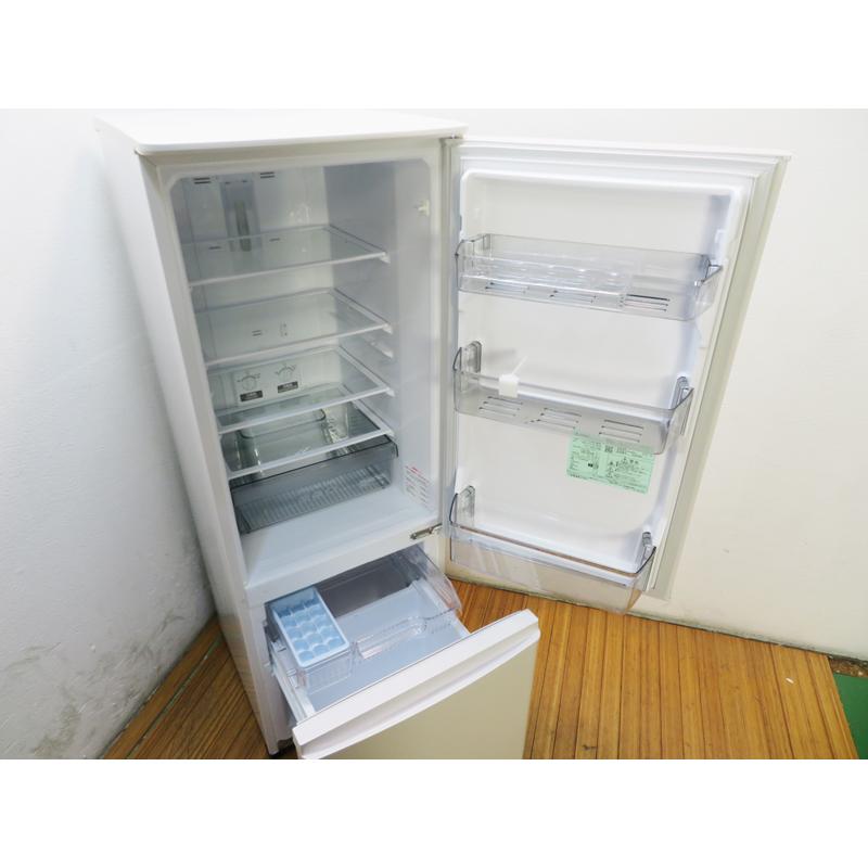中古 一人暮らし 三菱電機 168L ファン式 2ドア冷蔵庫 2023年製 右開き 自動霜取り MR-P17H-W マットホワイト 省エネ 除菌清掃済 設置場所まで (KL03)の画像