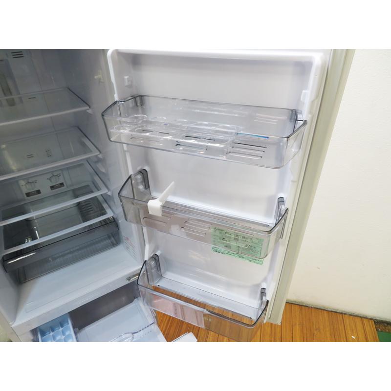 中古 一人暮らし 三菱電機 168L ファン式 2ドア冷蔵庫 2023年製 右開き 自動霜取り MR-P17H-W マットホワイト 省エネ 除菌清掃済 設置場所まで (KL03)の画像