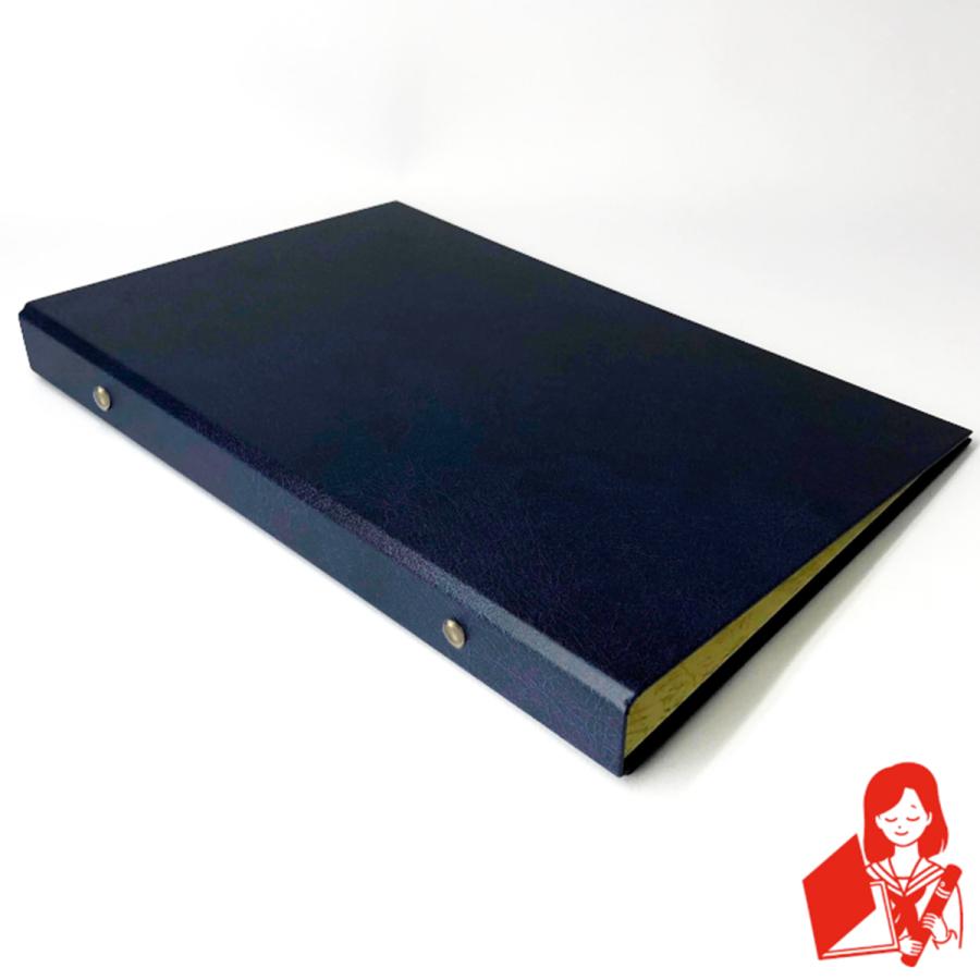 用 紺 羊皮プレミアム塩ビレザー表紙 40枚収納 クリアブック 国産品 ファイル 証書 契約書 賞状 重要事項説明書 中袋枚 重要書類