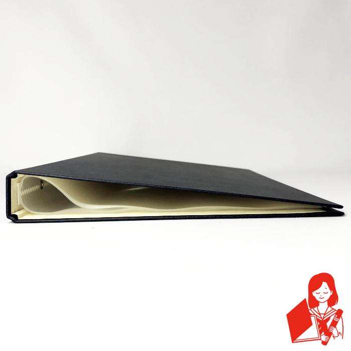 用 紺 羊皮プレミアム塩ビレザー表紙 40枚収納 クリアブック 国産品 ファイル 証書 契約書 賞状 重要事項説明書 中袋枚 重要書類