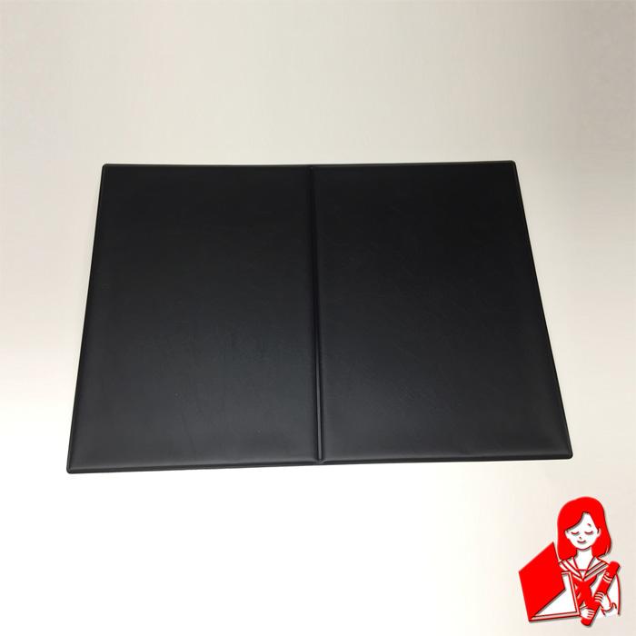 A3! まとめ売り 京都マルタヤ A3二つ折り 黒 オールレザー 両面透明袋タイプ