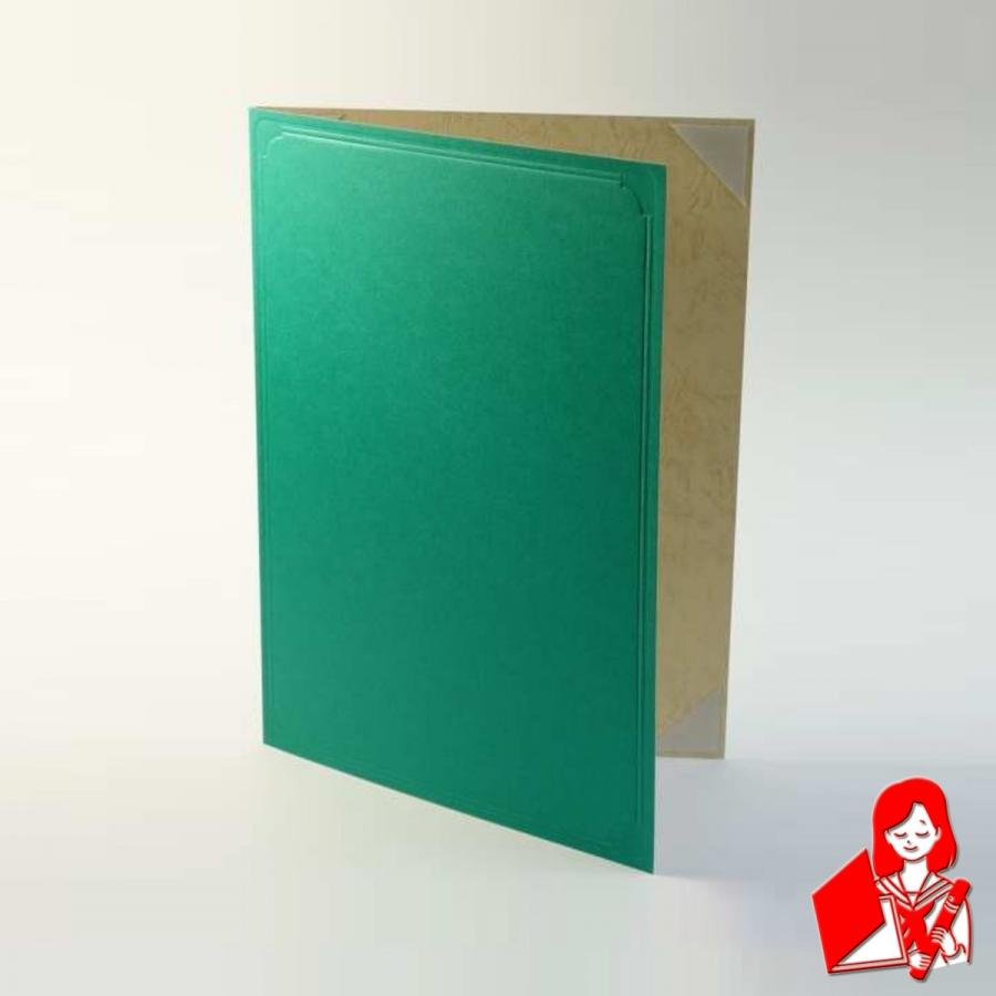 A4用 or B5用 緑紙表紙 1枚収納用 証書ファイル 賞状ホルダー ※サイズをご選択下さい