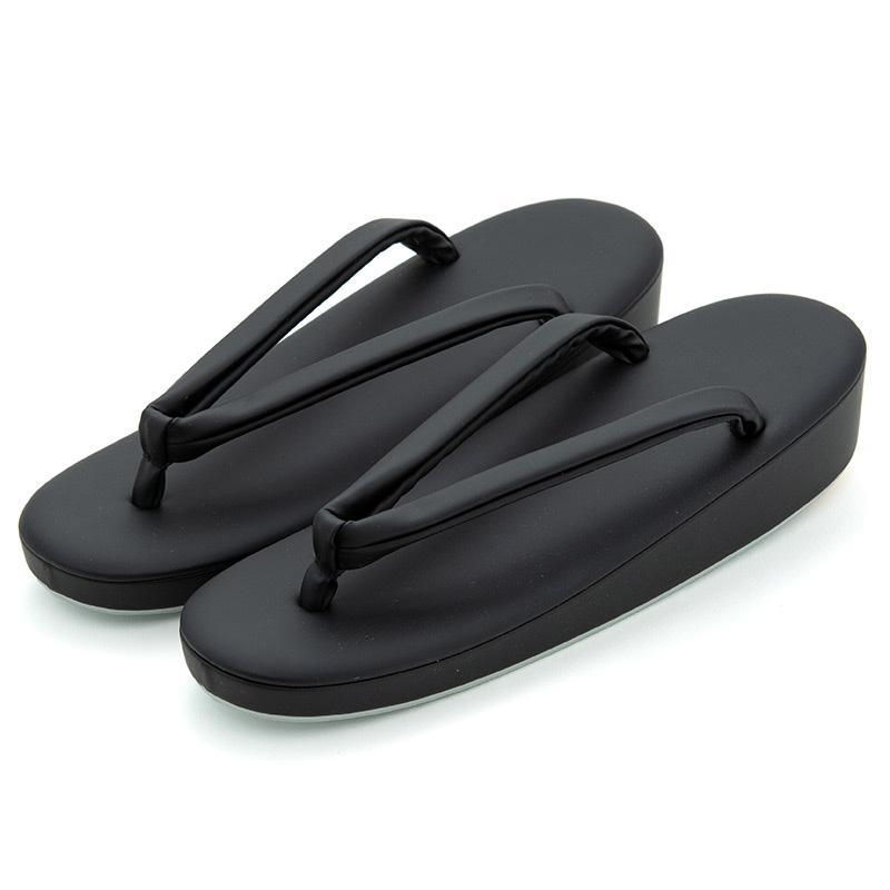 草履単品 喪服用 黒 LL 25cm-25.5cm レディース ブラックフォーマル