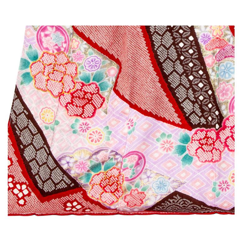 振袖 中振袖 正絹 赤疋田絞り 牡丹 裄180 レディース 単品 新品 購入