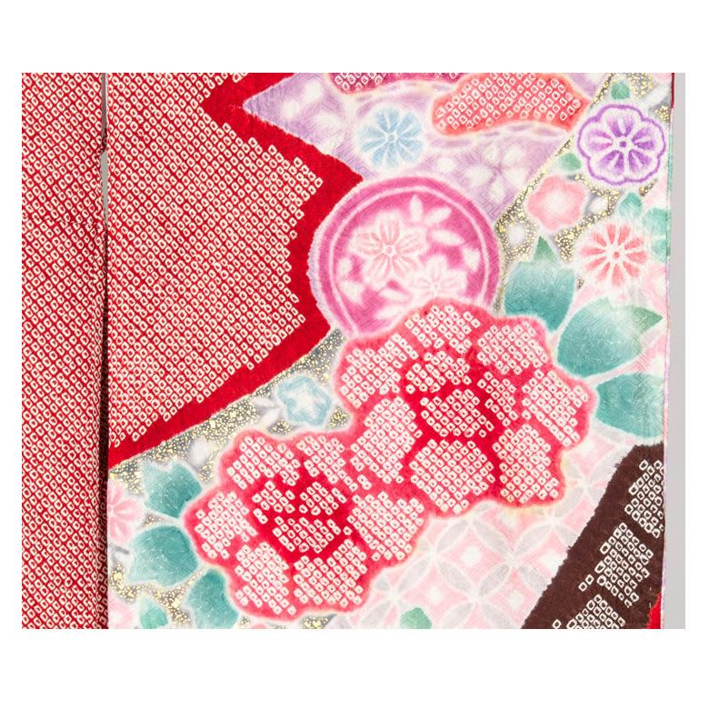 振袖★成人式★赤★花柄★正絹★絞り柄★裄70cm★単品★C-30 振袖 中振袖 正絹 赤疋田絞り 牡丹 裄180 レディース 単品 新品 購入