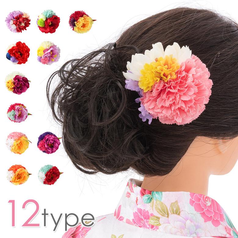 yuka様order髪飾り♡ 最終値下げ 髪飾り マムに紫陽花 しゃくやくに蕾 菊にダリア : 京の