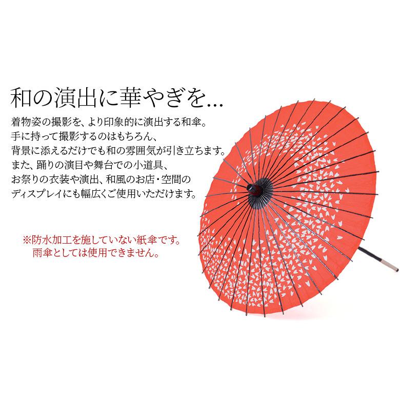 和傘 紙傘 紙舞傘 桜渦 月奴 蝶々 一本手 直径64cm 赤 紫 ピンク 黒