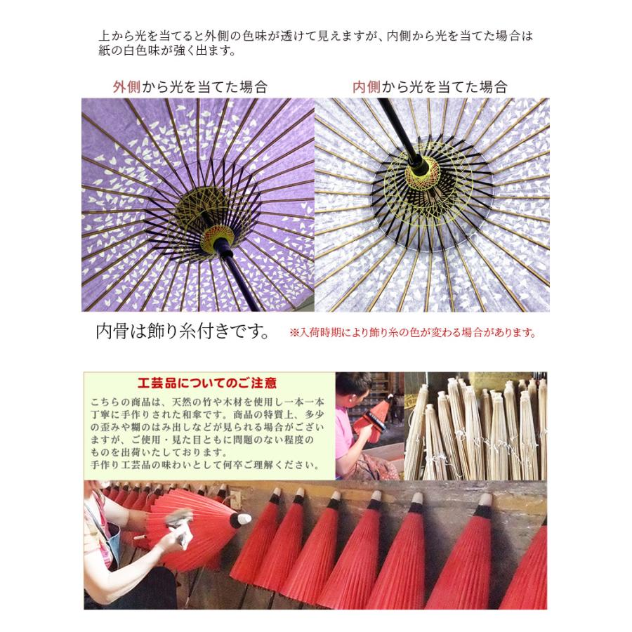 和傘 紙傘 紙舞傘 桜渦 月奴 蝶々 一本手 直径64cm 赤 紫 ピンク 黒
