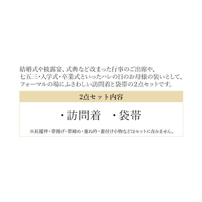 着物 洗える 訪問着 袋帯 2点セット 仕立て上り 薄ピンク 鼓 裄180