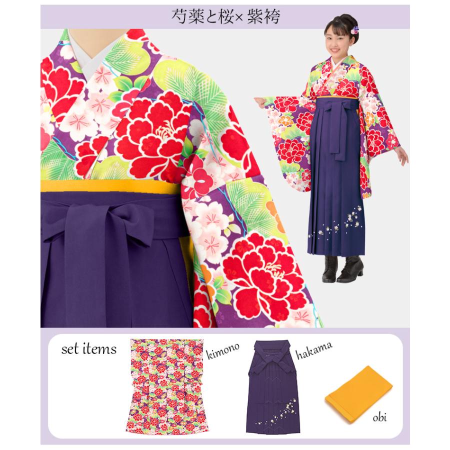 卒業式袴3点セット 小紋柄 二尺袖 着物 刺繍袴 レトロモダン 卒業式袴3点セット 小紋柄 二尺袖 着物 刺繍袴 レトロモダン