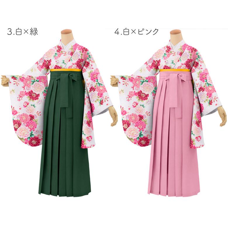 卒業式袴3点セット プリンセスローズ 薔薇 小紋柄 二尺袖 着物 卒業式袴3点セット プリンセスローズ 薔薇 小紋柄 二尺袖 着物