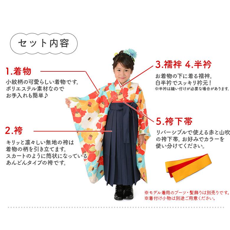 卒園式 袴セット 女の子 七五三 小紋 レトロモダン 大柄 着物 袴 卒園式 袴セット 女の子 七五三 小紋 レトロモダン 大柄 着物 袴