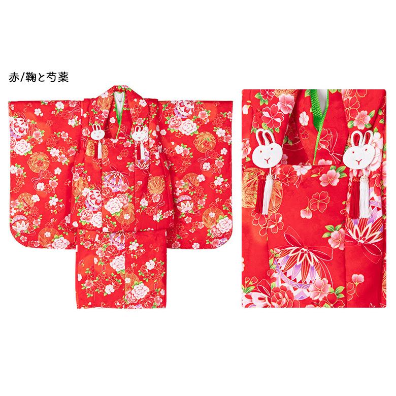 七五三 着物 3歳 被布 セット 女の子 ちょっと訳あり 赤 ピンク 七五三 着物 3歳 被布 セット 女の子 ちょっと訳あり 赤 ピンク