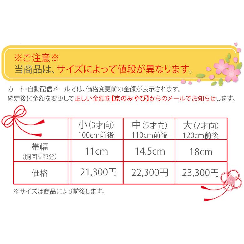 七五三女の子小物 結び帯はこせこセット 7点セット 3歳 5歳 7歳 作り帯 祝い帯 バッグ 草履 箱迫 丸ぐけ 扇子 ビラカン きもの おび｜kyoto-miyabi｜11