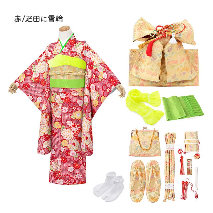 七五三 着物 四つ身 セット 女の子 7歳 7才 小紋柄 結び帯 筥迫 七五三 着物 四つ身 セット 女の子 7歳 7才 小紋柄 結び帯 筥迫