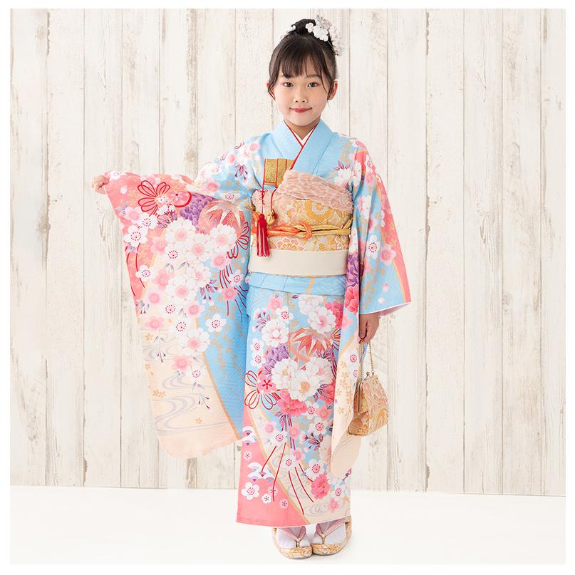 七五三 着物セット 女の子 7才 7歳 フルセット 絵羽柄 古典柄 七五三 着物セット 女の子 7才 7歳 フルセット 絵羽柄 古典柄