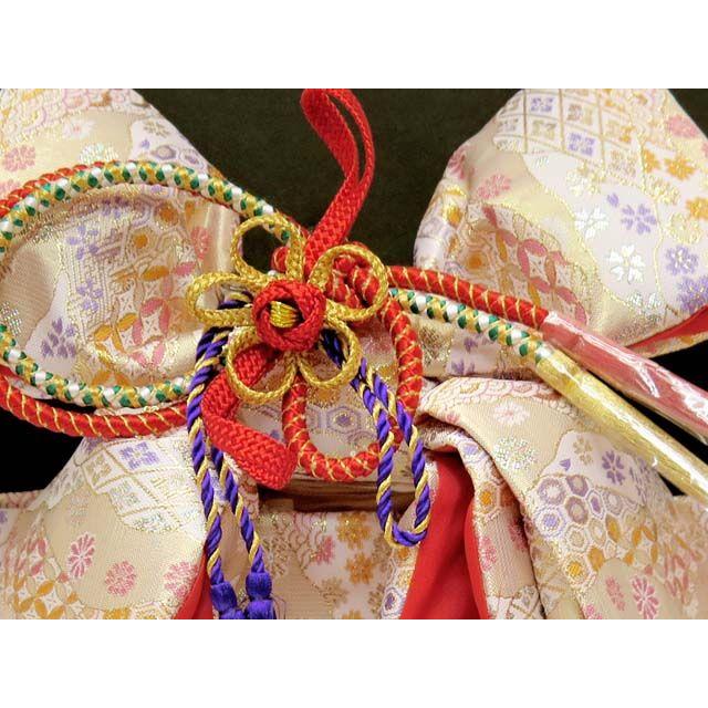 七五三 着物 3歳用 金襴 結び帯(小寸)「白系」DMO301 : 七五三着物