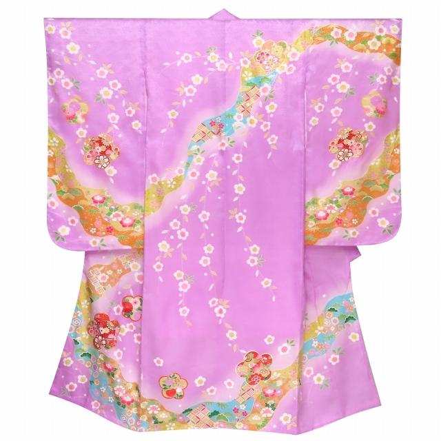 京都室町st. 七五三 7歳女の子用 正絹の着物フルセット 日本製 正絹