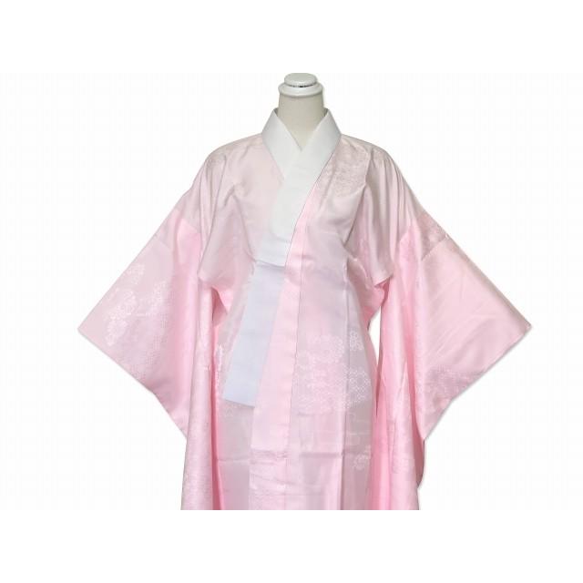長襦袢 洗える襦袢 振り袖用 半衿付き Sサイズ 袖丈 104cm「ピンク」Fr