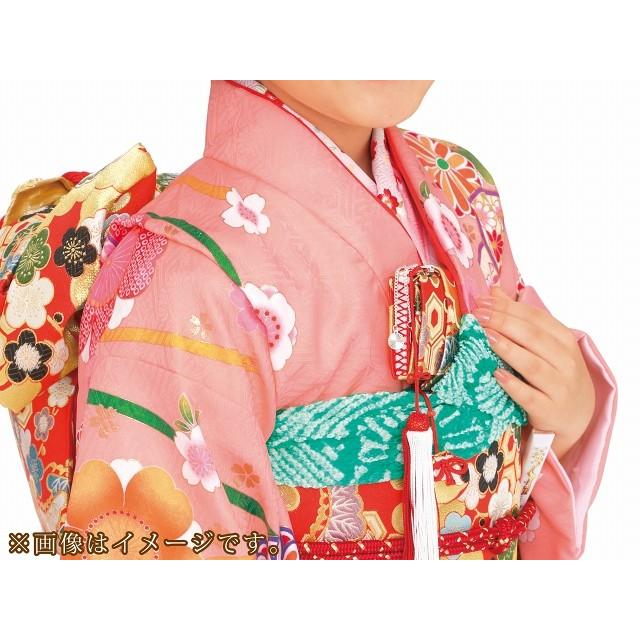 はこせこ 七五三 単品 女の子 正絹 刺繍 子供の筥迫「黄色 桜」HAK638