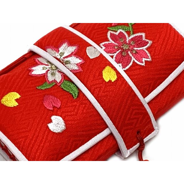 七五三 箱せこ 7歳 3歳の女の子の着物に 刺繍入り 子供の筥迫(はこせこ