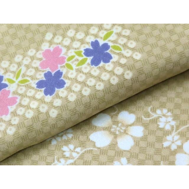 洗える着物 小紋 袷 単品 レディース 仕立て上がり 着物 Mサイズ「緑系 