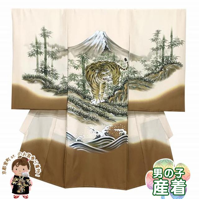 お宮参り 男の子 着物 正絹 日本製 素描風 赤ちゃんのお祝い着 （初着