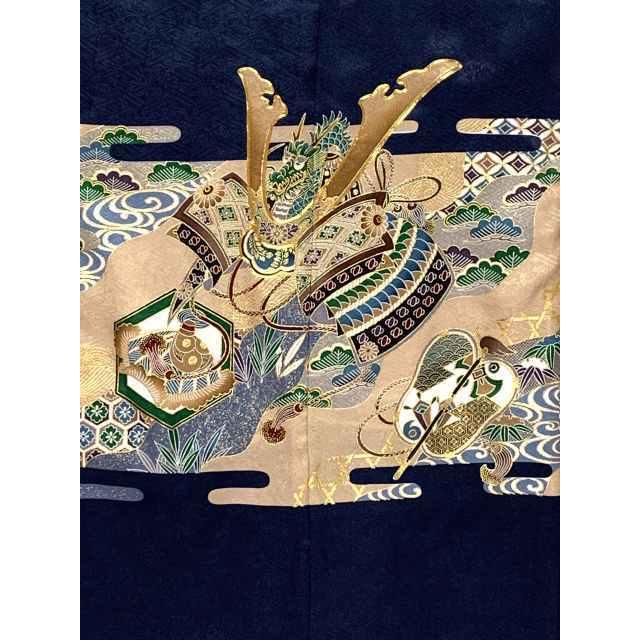 七五三 着物 5歳 男の子 日本製 正絹 金彩 金駒刺繍 羽織 アンサンブル