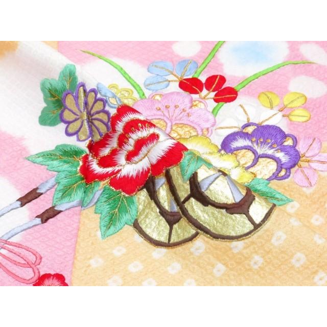 京都室町st. 七五三 7歳 女の子 正絹 刺繍柄 本絞りの高級四つ身の着物