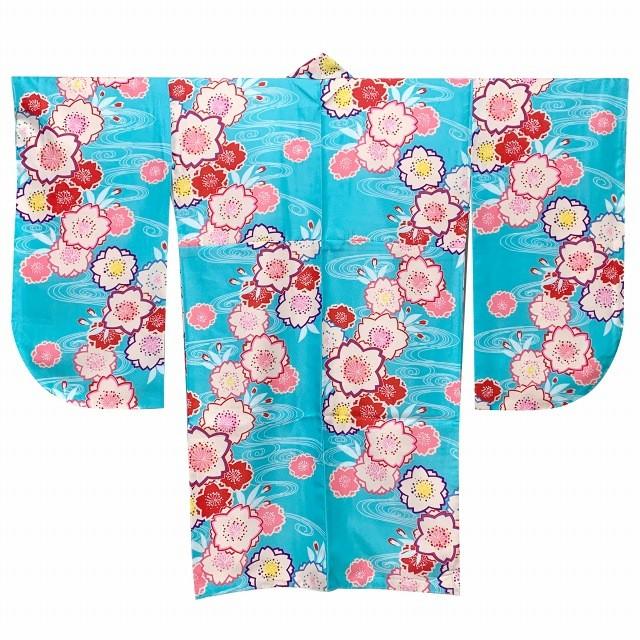 二尺袖着物 単品 ショート丈 洗える着物 卒業式の着物 かわいい小紋柄 