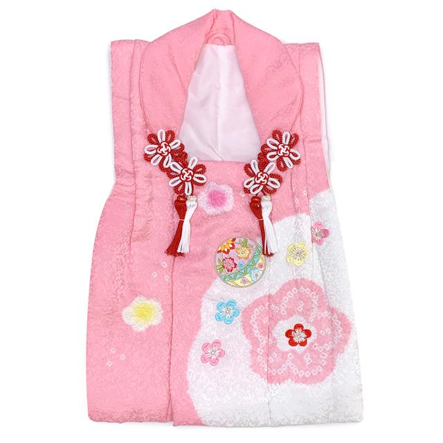 【髪飾りまとめ買い割対応】七五三 3歳　被布着物セット　絞り風　足袋 草履 巾着 七五三 着物 3歳 6点セット 女の子 被布 ベージュ 桜 三ツ身着物