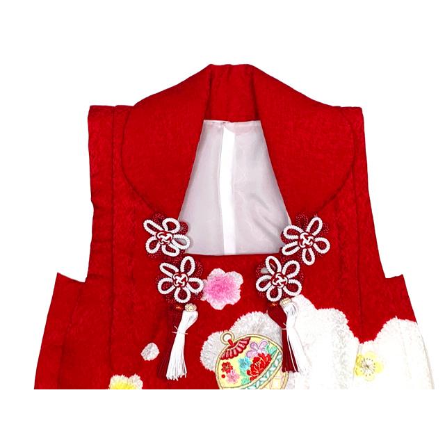 七五三 三歳 女の子 被布セット 正絹被布コート 草履 巾着 足袋 4点