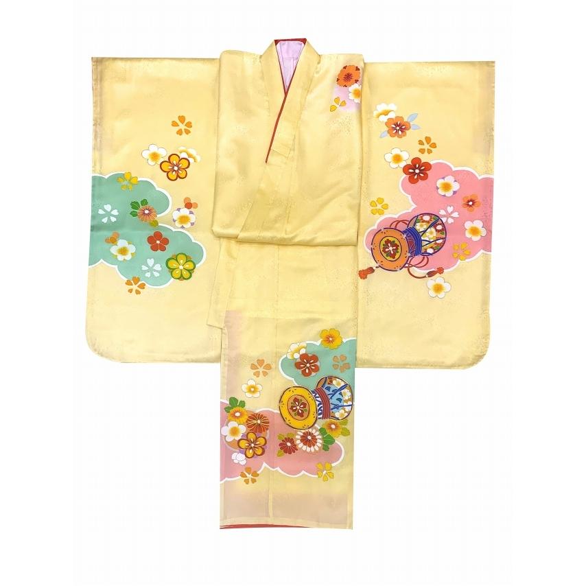 京都室町st. 七五三 着物 7歳 絵羽柄 金駒刺繍 四つ身の子供着物 正絹