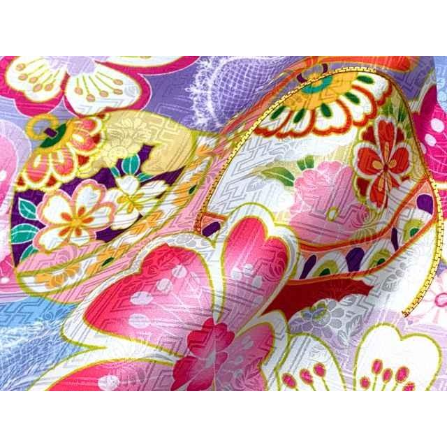 七五三 着物 7歳 単品 絵羽柄の四つ身の子供着物(合繊)「ファンタジー