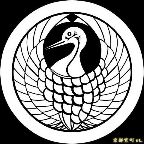ポスト投函配送】家紋シール 着物用 貼り付け家紋 6枚入り「丸に鶴の丸