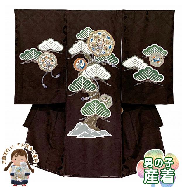 お宮参り 男の子 着物 手描き友禅 金駒刺繍 日本製 赤ちゃんのお祝い着