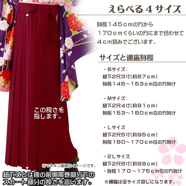 卒業式の袴 レディース 刺繍 無地袴 単品 行燈袴 S/M/L/LL「ねじり菊と