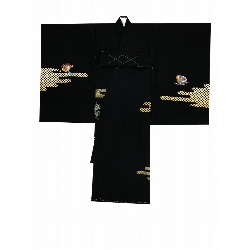 お宮参り 男の子 着物 正絹 刺繍柄 日本製 赤ちゃんのお祝い着 （初着