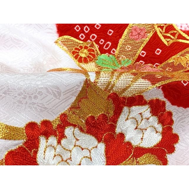 お宮参り 女の子 着物 金銀糸刺繍 本絞り 赤ちゃんのお祝い着 （初着