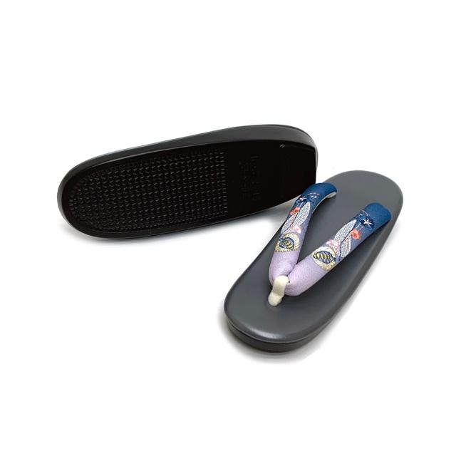草履 レディース ウレタンソールの草履 フリーサイズ「青紫ぼかしx